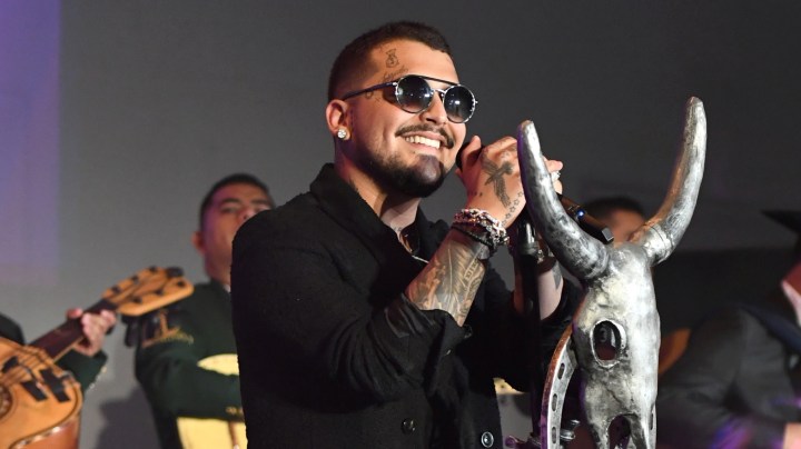 HOLLYWOOD, CALIFORNIA - MAY 19: Christian Nodal performs onstage during Amazon Music celebrates the launch of Gen Mex, the new home for fans of Musica Mexicana at NeueHouse Los Angeles on May 19, 2022 in Hollywood, California. (Photo by JC Olivera/Getty Images for Amazon Music)