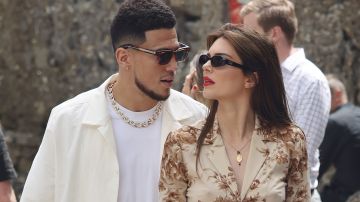 PORTOFINO, ITALY - MAY 21: Kendall Jenner and Devin Booker arriving for lunch at the Abbey of San Fruttuoso on May 21, 2022 in Portofino, Italy. (Photo by NINO/GC Images)