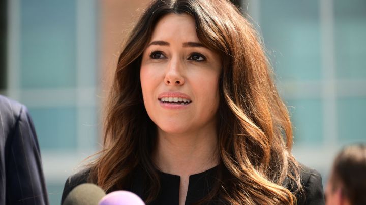 FAIRFAX, VA - JUNE 1: (NY & NJ NEWSPAPERS OUT) Johnny Depp lawyer Camille Vasquez makes a statement outside the Fairfax County Courthouse_on June 1, 2022 in Fairfax, Virginia. The jury in the Johnny Depp vs. Amber Heard case awarded Depp $15 million in damages to his career over an op-ed Heard wrote in the Washington Post in 2018.(Photo by Ron Sachs/Consolidated News Pictures/Getty Images)