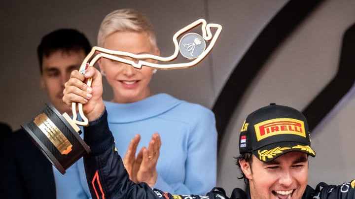 MONTE-CARLO, MONACO - MAY 29: Sergio Perez Mendoza (MEX) Oracle Red Bull Racing RB18 Honda, winner of the race seen during the F1 Grand Prix of Monaco 2022 at the Circuit de Monaco on May 29, 2022 in Monte-Carlo, Monaco. (Photo by Cristiano Barni ATPImages/Getty Images)