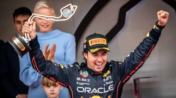 MONTE-CARLO, MONACO - MAY 29: Sergio Perez Mendoza (MEX) Oracle Red Bull Racing RB18 Honda, winner of the race seen during the F1 Grand Prix of Monaco 2022 at the Circuit de Monaco on May 29, 2022 in Monte-Carlo, Monaco. (Photo by Cristiano Barni ATPImages/Getty Images)