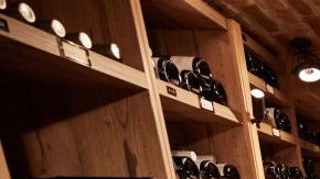 23 February 2022, Hamburg: Wine bottles stand and lie in the Vier Jahreszeiten wine cellar. The Hamburg luxury hotel "Vier Jahreszeiten" celebrates its 125th anniversary on 24.02.2022. Photo: Georg Wendt/dpa (Photo by Georg Wendt/picture alliance via Getty Images)
