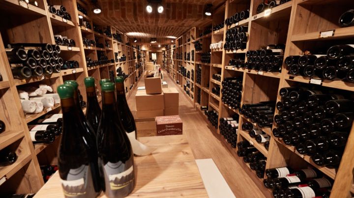 23 February 2022, Hamburg: Wine bottles stand and lie in the Vier Jahreszeiten wine cellar. The Hamburg luxury hotel "Vier Jahreszeiten" celebrates its 125th anniversary on 24.02.2022. Photo: Georg Wendt/dpa (Photo by Georg Wendt/picture alliance via Getty Images)