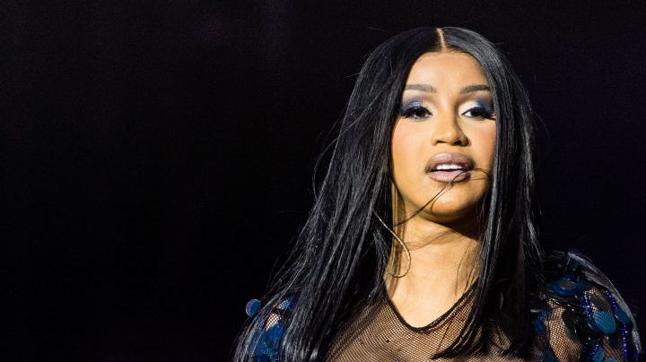 Cardi B performing on stage.