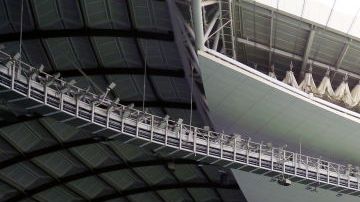 AL WAKRAH, QATAR - JULY 4: General view of the Al-Janoub Stadium, formerly known as Al-Wakrah Stadium, a retractable roof football stadium in Al-Wakrah, Qatar, that was inaugurated on 16 May 2019. This is the second among the eight stadiums for the 2022 FIFA World Cup in Qatar, after the renovation of Khalifa International Stadium. On July 4, 2022 in Al Wakrah, Qatar. (Photo credit should read Sidhik Keerantakath/Eyepix Group/Future Publishing via Getty Images)