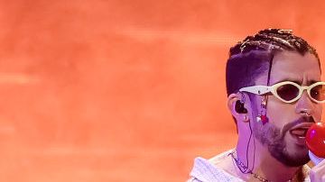 MIAMI GARDENS, FL - AUGUST 12: Bad Bunny performs on stage during his World's Hottest Tour at Hard Rock Stadium on August 12, 2022 in Miami Gardens, Florida.  (Photo by Alexander Tamargo/Getty Images)