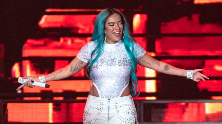 MEXICO CITY, MEXICO - JUNE 11: Colombian singer Karol G performing during a concert as part of the Bichota World Tour Reloaded at Arena Ciudad de Mexico on June 11, 2022 in Mexico City, Mexico. (Photo by Jiame Nogales/Medios y Media/Getty Images)