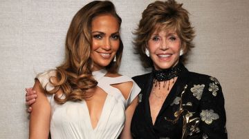 BEVERLY HILLS, CA - JUNE 04: Jennifer Lopez and honoree Jane Fonda pose at The UCLA Longevity Center's 20th Anniversary ICON Awards Gala at The Beverly Hilton hotel on June 4, 2011 in Beverly Hills, California. (Photo by Mark Sullivan/WireImage)