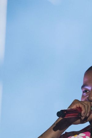 MIAMI GARDENS, FLORIDA - JULY 22: Rapper Kid Cudi performs onstage during day one of Rolling Loud Miami 2022 at Hard Rock Stadium on July 22, 2022 in Miami Gardens, Florida. (Photo by Jason Koerner/Getty Images)