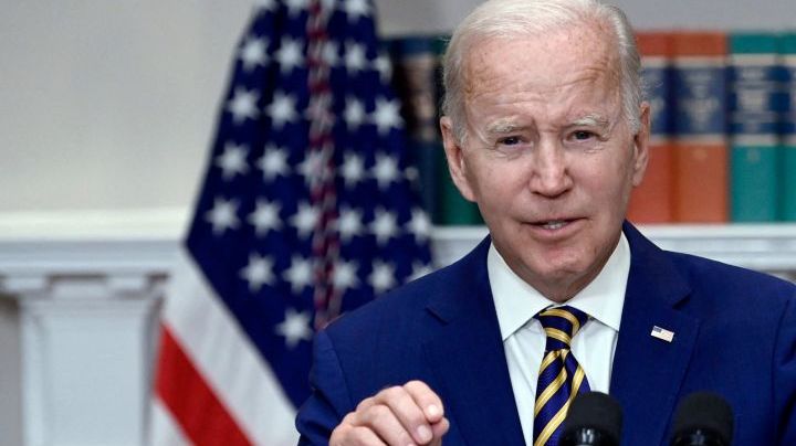 TOPSHOT - US President Joe Biden announces student loan relief on August 24, 2022 in the Roosevelt Room of the White House in Washington, DC. - Biden announced that most US university graduates still trying to pay off student loans will get $10,000 of relief to address a decades-old headache of massive educational debt across the country. (Photo by OLIVIER DOULIERY / AFP) (Photo by OLIVIER DOULIERY/AFP via Getty Images)