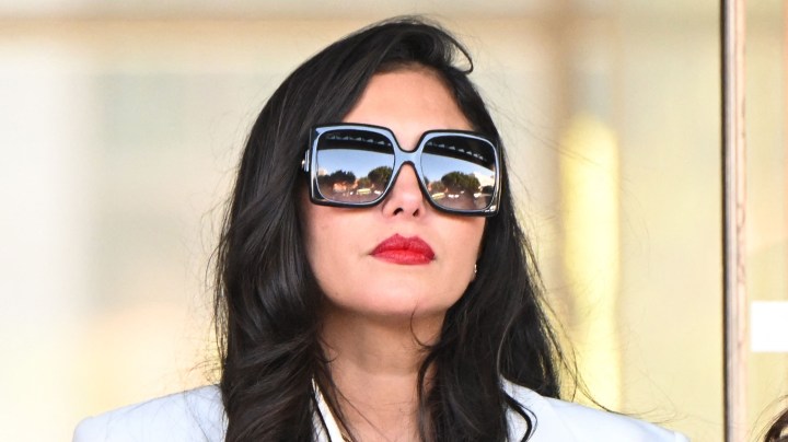 Vanessa Bryant (C), wife of the late Los Angeles Lakers basketball player Kobe Bryant, and her daughter Natalia Bryant (L) depart the court house in Los Angeles, California, on August 24, 2022, after a verdict was reached in Bryant's federal negligence lawsuit against Los Angeles County. - A jury ordered Los Angeles County to pay $31 million in damages Wednesday over graphic photos taken by sheriff's deputies and firefighters of the helicopter crash that killed basketball star Kobe Bryant. (Photo by Patrick T. FALLON / AFP) (Photo by PATRICK T. FALLON/AFP via Getty Images)
