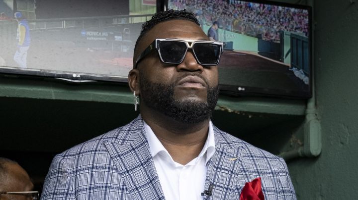 BOSTON, MA - JULY 26: Former Boston Red Sox designated hitter David Ortiz takes the field for a ceremony honoring his induction into the Baseball Hall of Fame ahead of a game against the Cleveland Guardians on July 26, 2022 at Fenway Park in Boston, Massachusetts. (Photo by Maddie Malhotra/Boston Red Sox/Getty Images)