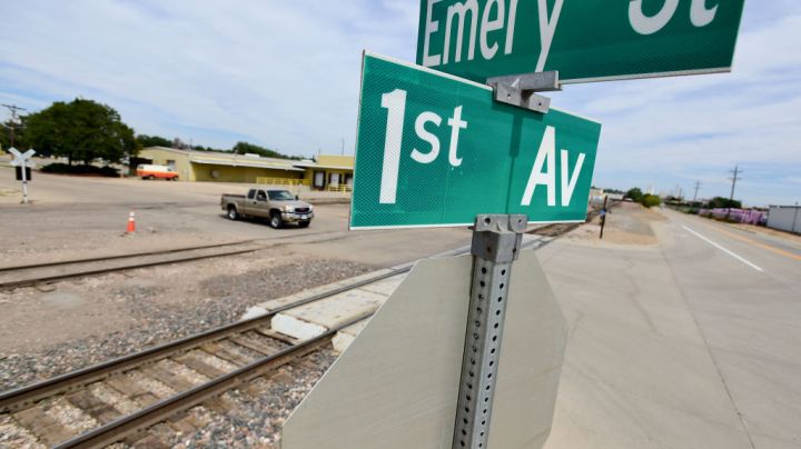 The 3 train track road crossing is seen at First Avenue and Emery Street in Longmont on Wednesday. (Photo by Matt Jonas/Digital First Media/Boulder Daily Camera via Getty Images)