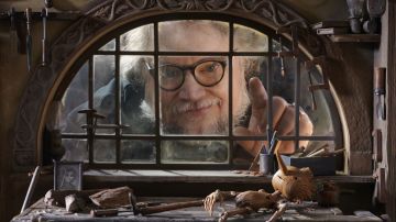 Guillermo del Toro on the set of Pinocchio