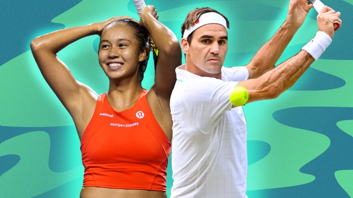 Leylah Fernandez and Roger Federer