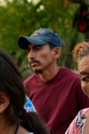 Relatives of the 10 miners trapped in a coal mine after a collapse more than a week, attend a press conference in the community of Agujita, Sabinas Municipality, Coahuila State, Mexico, on August 14, 2022. - The flooded mine where ten workers have been trapped for 11 days in northern Mexico registered an "abrupt increase in water levels," authorities reported on Sunday, which could complicate rescue efforts. (Photo by Pedro PARDO / AFP) (Photo by PEDRO PARDO/AFP via Getty Images)