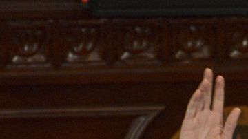 SAN SALVADOR, EL SALVADOR - JUNE 01: President of El Salvador Nayib Bukele delivers a message to the citizens as he celebrates his third year in office at the Legislative Assembly of the Republic of El Salvador building on June 1, 2022 in San Salvador, El Salvador. Salvadoran President Nayib Bukele is celebrating his third year in office. (Photo by Ulises Rodriguez/APHOTOGRAFIA/Getty Images)