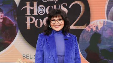 DORAL, FLORIDA - OCTOBER 03: Belissa Escobedo visits "Despierta America" at Univision Studios to promote "Hocus Pocus 2" on October 03, 2022 in Doral, Florida. (Photo by John Parra/Getty Images)