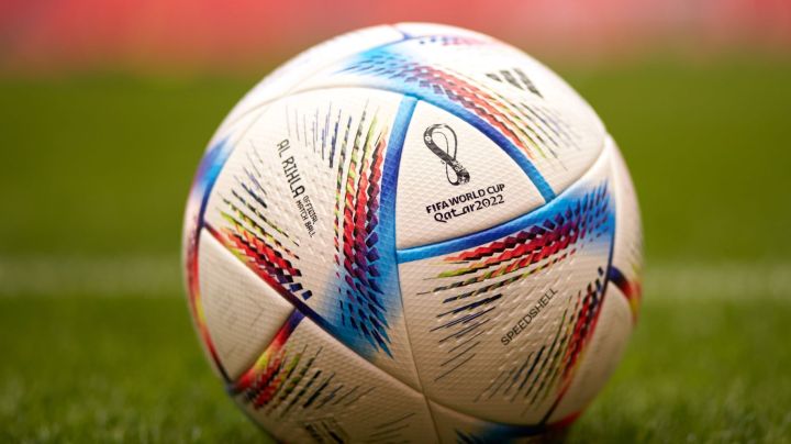 BILBAO, SPAIN - MAY 28: Al Rihla, Adidas official match ball of FIFA World CUP Qatar 2022 in detail during the training session of Argentina at San Mames on May 28, 2022, in Bilbao, Spain. Argentina will face Italy in Wembley on June 1 as part of the Finalissima Trophy. (Photo By Ricardo Larreina/Europa Press via Getty Images)