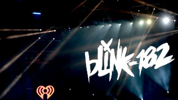 INGLEWOOD, CALIFORNIA - JANUARY 18: (FOR EDITORIAL USE ONLY) (L-R) Mark Hoppus, Travis Barker, and Matt Skiba of Blink-182 perform onstage at the 2020 iHeartRadio ALTer EGO at The Forum on January 18, 2020 in Inglewood, California. (Photo by Rich Fury/Getty Images for iHeartMedia)
