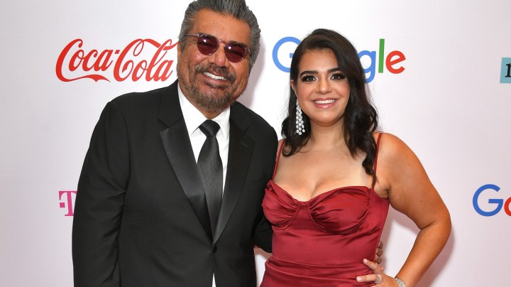 BEVERLY HILLS, CALIFORNIA - SEPTEMBER 9: (L-R) Honoree George Lopez, Impact Award for Authentic Storytelling, and honoree Mayan Lopez, Impact Award for Authentic Storytelling, attend the NHMC 2022 Impact Awards Gala on September 9, 2022 at the Beverly Wilshire Four Seasons Hotel on September 9, 2022 in Beverly Hills, California. (Photo by JC Olivera/Getty Images for National Hispanic Media Coalition)