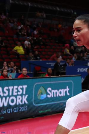 SYDNEY, AUSTRALIA - SEPTEMBER 29: Tayra Melendez of Puerto Rico during the 2022 FIBA Women's Basketball World Cup Group Canada match between Puerto Rico at Sydney Superdome on September 29, 2022 in Sydney, Australia. (Photo by Jason McCawley/Getty Images)