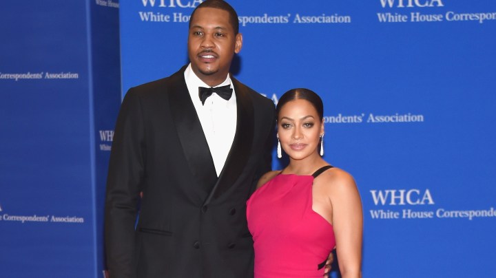 WASHINGTON, DC - APRIL 30: Carmelo Anthony and La La Anthony attend the 102nd White House Correspondents' Association Dinner on April 30, 2016 in Washington, DC. (Photo by Larry Busacca/Getty Images)