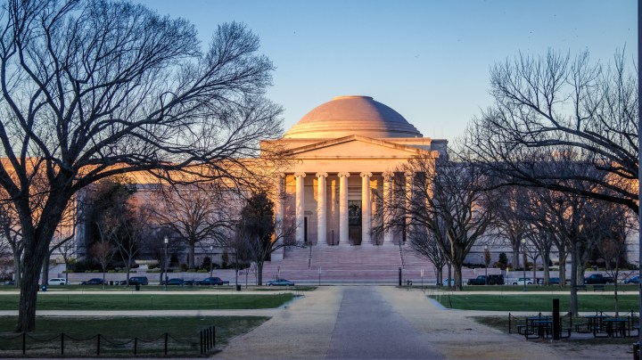 National Gallery of Art West Building at sunset - Washington, D.C., USA