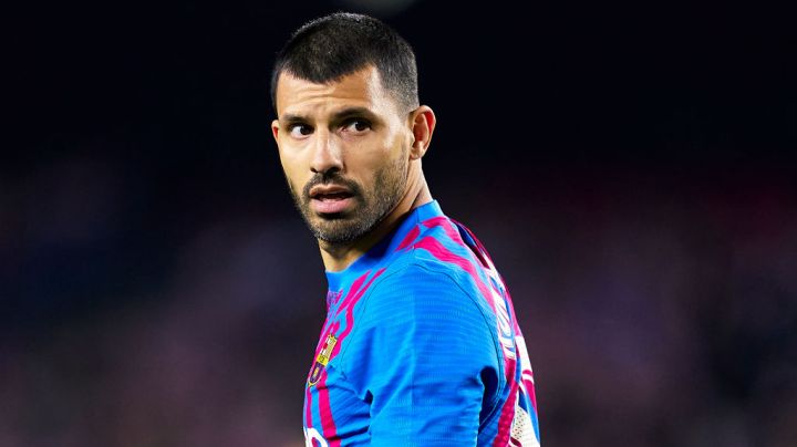 BARCELONA, SPAIN - OCTOBER 17: Sergio Aguero of FC Barcelona looks on during the LaLiga Santander match between FC Barcelona and Valencia CF at Camp Nou on October 17, 2021 in Barcelona, Spain. (Photo by Pedro Salado/Quality Sport Images/Getty Images)