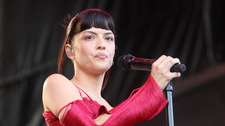 AUSTIN, TEXAS - OCTOBER 16: Maria Zardoya of The Marias performs in concert during weekend two of the Austin City Limits Music Festival at Zilker Park on October 16, 2022 in Austin, Texas. (Photo by Gary Miller/Getty Images)