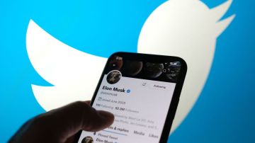 This illustration photo taken May 13, 2022, displays Elon Musks Twitter account with a Twitter logo in the background in Los Angeles. - Elon Musk sent mixed messages Friday about his proposed Twitter acquisition, pressuring shares of the microblogging platform amid skepticism on whether the deal will close. In an early morning tweet, Musk said the $44 billion takeover was "temporarily on hold," pending questions over the social media company's estimates of the number of fake accounts or "bots." That sent Twitter's stock plunging 25 percent. (Photo by Chris DELMAS / AFP) (Photo by CHRIS DELMAS/AFP via Getty Images)