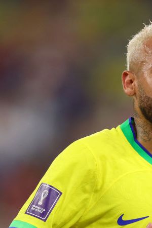 DOHA, QATAR - DECEMBER 05: Neymar of Brazil during the FIFA World Cup Qatar 2022 Round of 16 match between Brazil and South Korea at Stadium 974 on December 5, 2022 in Doha, Qatar. (Photo by Marc Atkins/Getty Images)