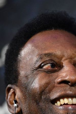 Brazilian football legend Pele speaks during a meeting with Paris Saint-Germain (PSG) and France national football team forward Kylian Mbappe at the Hotel Lutetia in Paris on April 2, 2019. (Photo by FRANCK FIFE / AFP) (Photo by FRANCK FIFE/AFP via Getty Images)