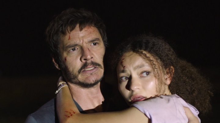 Pedro Pascal and Nico Parker from The Last of Us episode 1