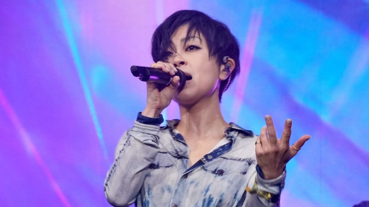 INDIO, CALIFORNIA - APRIL 16: Hikaru Utada of 88rising performs onstage at the Coachella Stage during the 2022 Coachella Valley Music And Arts Festival on April 16, 2022 in Indio, California. (Photo by Kevin Mazur/Getty Images for Coachella)