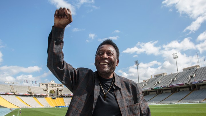 BARCELONA, SPAIN - SEPTEMBER 02: Soccer Legend Pele Visits Olympic Stadium in Barcelona on September 2, 2017 in Barcelona, Spain. (Photo by Xavi Torrent/Getty Images for Pele)