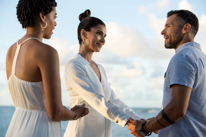 Kiara Barnes, Roselyn Sanchez and John G. Rodriquez in ‘Fantasy Island’ season 2 episode 2 (Photo CR: Laura Magruder/ FOX)
