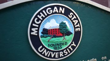 EAST LANSING, MICHIGAN - FEBRUARY 14: A Michigan State University ( MSU ) sign is shown on campus on February 14, 2023 in East Lansing, Michigan. A gunman opened at two locations on the campus last night, killing three students and injuring several others before taking his own life. (Photo by Scott Olson/Getty Images)