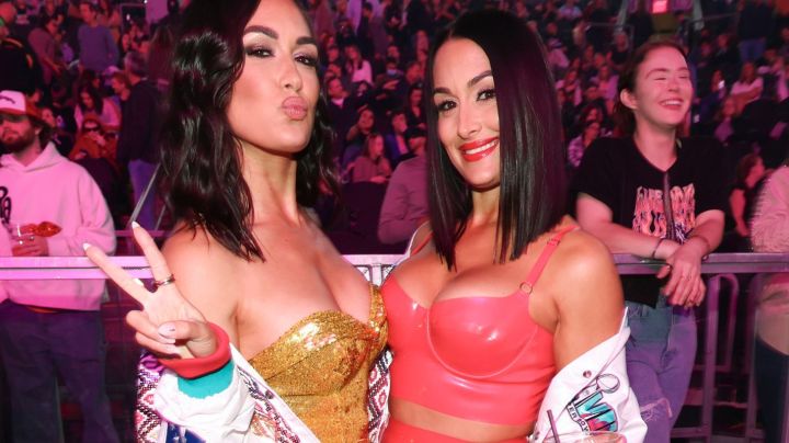 Brie Bella and Nikki Bella at the Fourth Edition of the Bud Light Super Bowl Music Fest presented by On Location held at Footprint Center on February 11, 2023 in Phoenix, Arizona. (Photo by Christopher Polk/Penske Media via Getty Images)