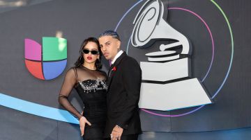 LAS VEGAS, NEVADA - NOVEMBER 17: (L-R) Spanish singer Rosalia and Puerto Rican singer Rauw Alejandro attend The 23rd Annual Latin Grammy Awards at Michelob ULTRA Arena on November 17, 2022 in Las Vegas, Nevada. (Photo by Rodrigo Varela/Getty Images for The Latin Recording Academy)