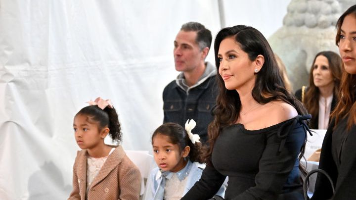 HOLLYWOOD, CALIFORNIA - MARCH 15: (L-R) Bianka Bryant, Capri Bryant, Vanessa Bryant and Natalia Bryant attend the unveiling of Kobe Bryant's Hand & Footprints now permanently placed in the forecourt of the TCL Chinese Theatre on March 15, 2023 in Hollywood, California. (Photo by Axelle/Bauer-Griffin/FilmMagic)