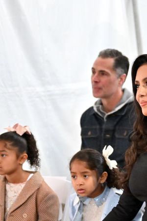 HOLLYWOOD, CALIFORNIA - MARCH 15: (L-R) Bianka Bryant, Capri Bryant, Vanessa Bryant and Natalia Bryant attend the unveiling of Kobe Bryant's Hand & Footprints now permanently placed in the forecourt of the TCL Chinese Theatre on March 15, 2023 in Hollywood, California. (Photo by Axelle/Bauer-Griffin/FilmMagic)