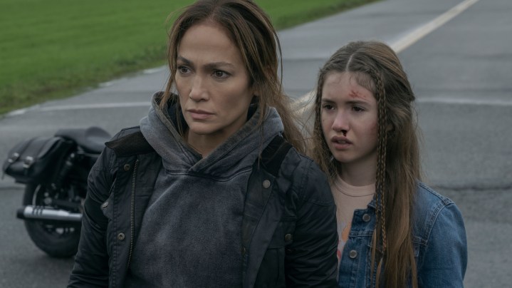 The Mother. (L to R) Jennifer Lopez as The Mother, Lucy Paez as Zoe in The Mother. Cr. Doane Gregory/Netflix © 2023.