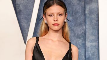 BEVERLY HILLS, CALIFORNIA - MARCH 12: Mia Goth attends the 2023 Vanity Fair Oscar Party Hosted By Radhika Jones at Wallis Annenberg Center for the Performing Arts on March 12, 2023 in Beverly Hills, California. (Photo by Amy Sussman/Getty Images)