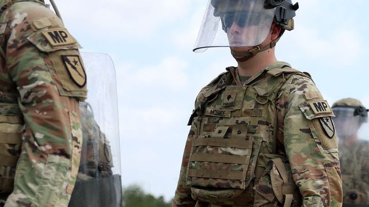 BROWNSVILLE, TEXAS - MAY 10: Members of the Texas National Guard are deployed to an area of high migrant crossings along the United States border with Mexico on May 10, 2023 in Brownsville, Texas. A surge of immigrants is expected with the end of the U.S. government's Covid-era Title 42 policy, which for the past three years has allowed for the quick expulsion of irregular migrants entering the country. More than 29,000 individuals are in U.S. Customs and Border Protection custody, including nearly 18,000 in the last 24 hours. (Photo by Joe Raedle/Getty Images)