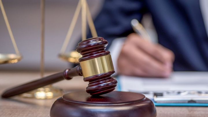 Judge gavel with justice lawyers. - stock photo