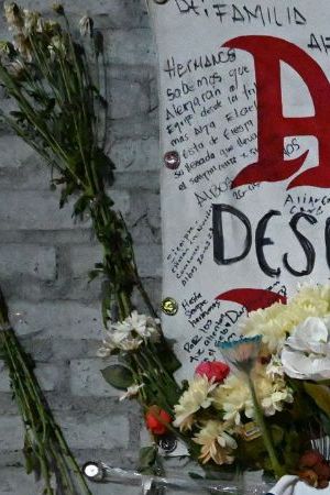 TOPSHOT - A makeshift memorial for victims of a stampede is pictured outside Cuscatlan stadium in San Salvador on May 21, 2023. El Salvador was in shock on May 21, 2023 after 12 people died and hundreds were injured in a stampede at a soccer stadium, as the country's president vowed an investigation. (Photo by MARVIN RECINOS / AFP) (Photo by MARVIN RECINOS/AFP via Getty Images)