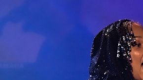 US singer-songwriter Alicia Keys performs during a concert at Movistar Arena in Bogotá on May 11, 2023. (Photo by Juan Pablo Pino / AFP) (Photo by JUAN PABLO PINO/AFP via Getty Images)