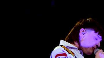 LAS VEGAS, NEVADA - APRIL 20: (L-R) Peso Pluma and Becky G perform onstage during the 2023 Latin American Music Awards at MGM Grand Garden Arena on April 20, 2023 in Las Vegas, Nevada. (Photo by Mindy Small/Getty Images)