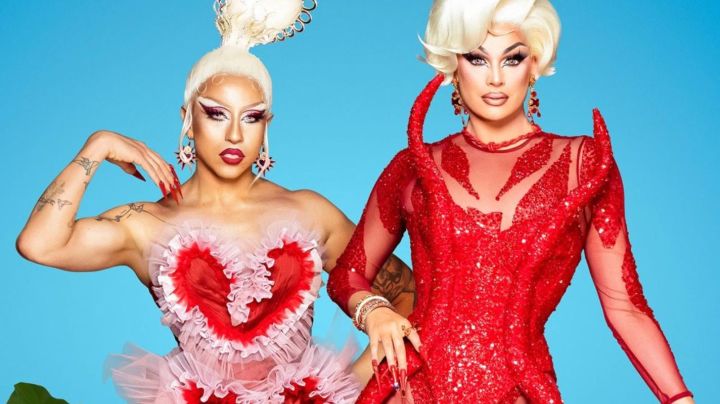 Lolita Banana and Valentina, "Drag Race Mexico" co-hosts. (World of Wonder)
